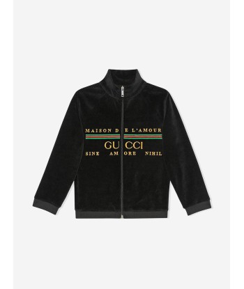 GUCCI Baby Chenille Embroidered Logo Zip Up Top de technologie