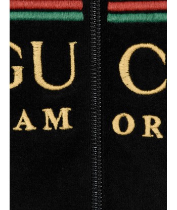 GUCCI Kids Chenille Logo Embroidered Zip Up Top la colonne vertébrale