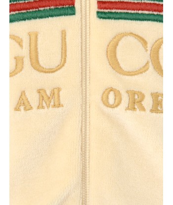 GUCCI Baby Chenille Embroidered Logo Zip Up Top en ligne des produits 