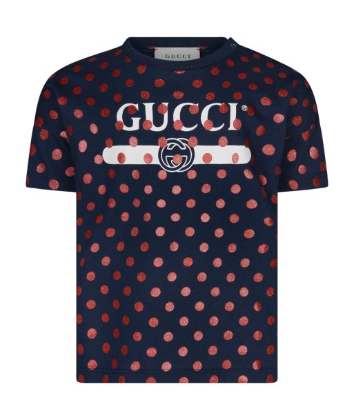 GUCCI Baby Girls Cotton Polka Dots Vintage Logo T-Shirt 2024