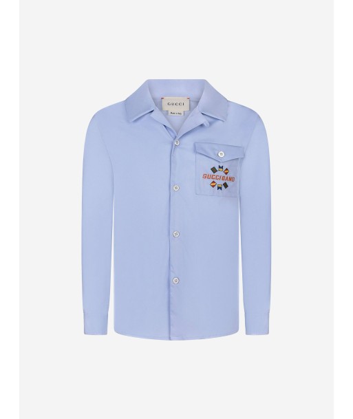 Gucci Boys Light Popeline Embroidered Shirt sélection de produits