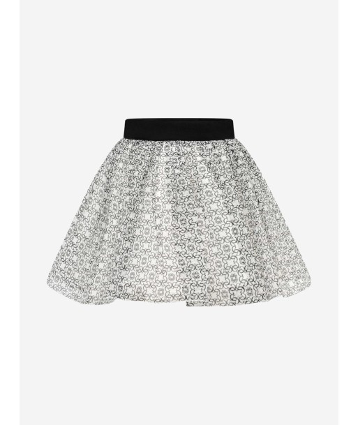 Elie Saab Girls Ivory & Black Silk Skirt de la marque