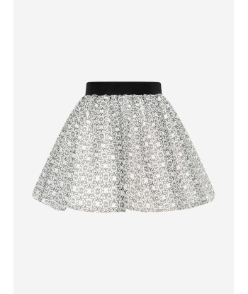 Elie Saab Girls Ivory & Black Silk Skirt de la marque