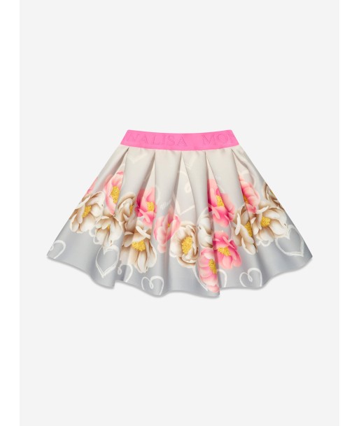 Monnalisa Girls Flower Print Skirt in Grey sur le site 