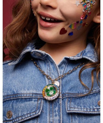 Super Smalls Girls Lucky Streak Real 4-Leaf Clover Necklace in Multicolour Paris Déstockage Promo