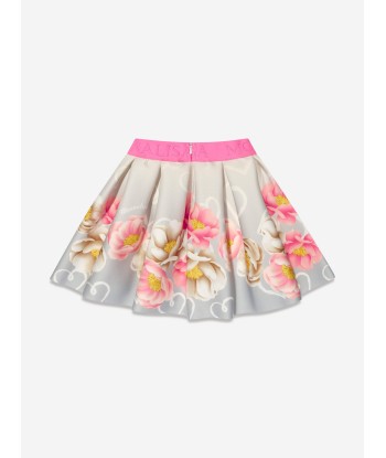 Monnalisa Girls Flower Print Skirt in Grey sur le site 