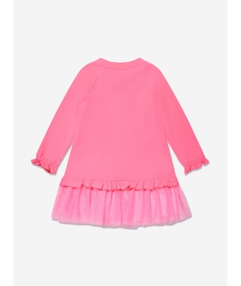 Monnalisa Girls Tulle Hem Flower Dress in Pink pas chere