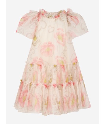 Monnalisa Girls Tulle Ruffle Dress in Ivory le concept de la Pate a emporter 