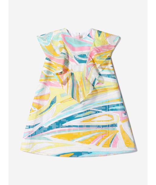 Pucci Girls Cotton Patterned Ruffle Dress online