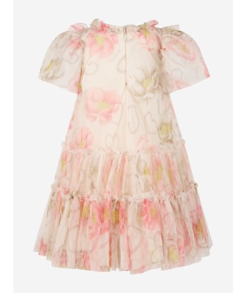 Monnalisa Girls Tulle Ruffle Dress in Ivory le concept de la Pate a emporter 