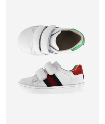 GUCCI Leather Velcro Trainers With Stripe Profitez des Offres !