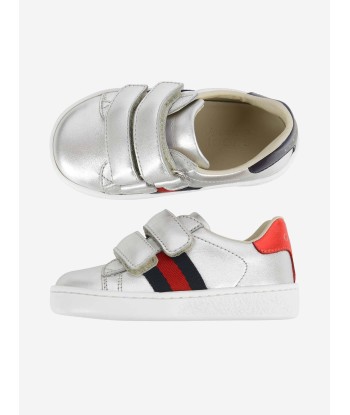 Gucci Leather Velcro Trainers With Stripe offre 