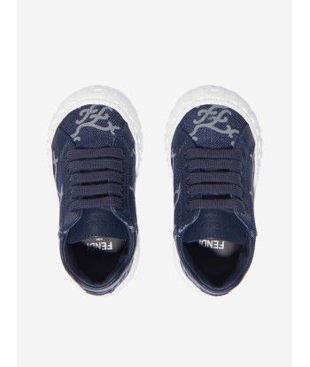 Fendi Unisex Denim And Leather FF Logo Trainers ou a consommer sur place