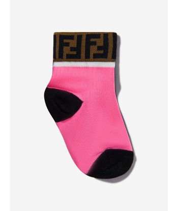 Fendi Unisex Cotton Logo Trim Socks Set (2 Pack) Découvrez la collection