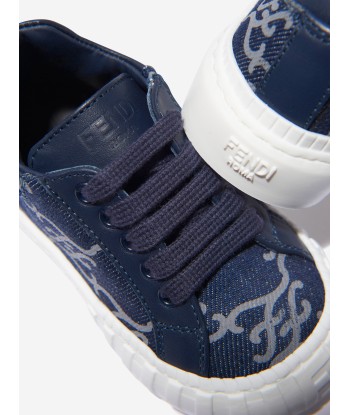 Fendi Unisex Denim And Leather FF Logo Trainers ou a consommer sur place