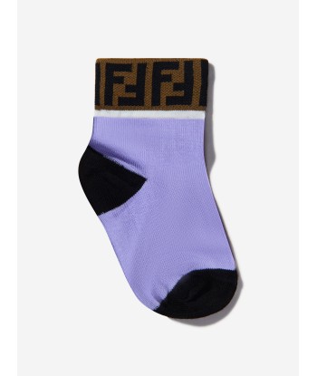 Fendi Unisex Cotton Logo Trim Socks Set (2 Pack) Découvrez la collection