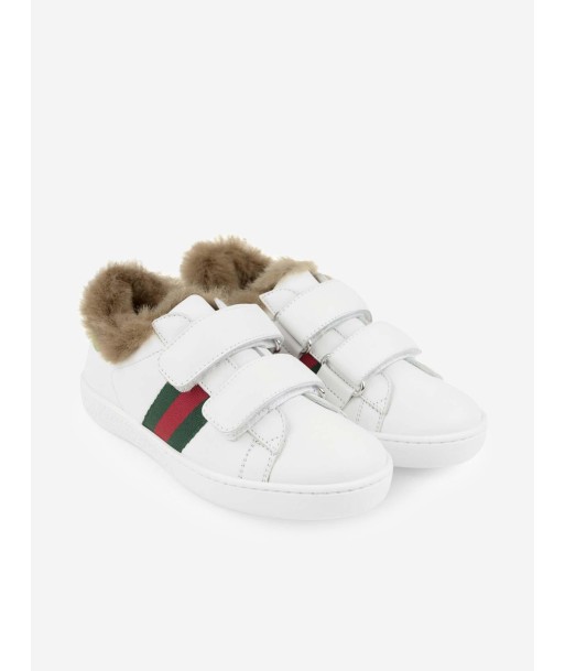 Gucci Leather Trainers With Faux Fur Livraison rapide