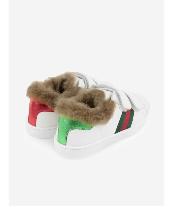 Gucci Leather Trainers With Faux Fur Livraison rapide