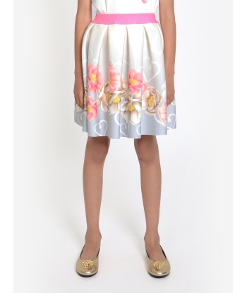 Monnalisa Girls Flower Print Skirt in Grey sur le site 