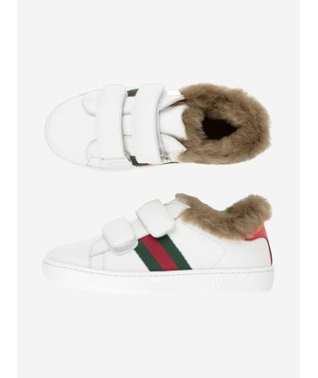 Gucci Leather Trainers With Faux Fur Livraison rapide