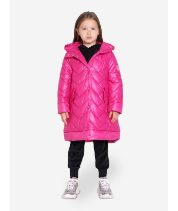 Monnalisa Girls Down Quilted Hooded Coat In Pink shop