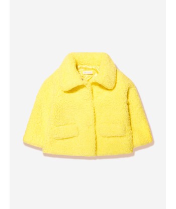 Monnalisa Girls Sherpa Jacket in Yellow paiement sécurisé