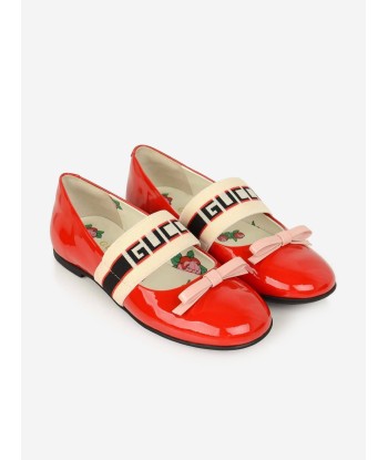 Gucci Girls Patent Leather Ballerina Shoes pas cher 