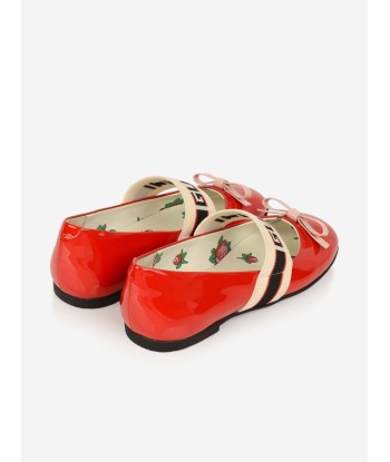 Gucci Girls Patent Leather Ballerina Shoes pas cher 