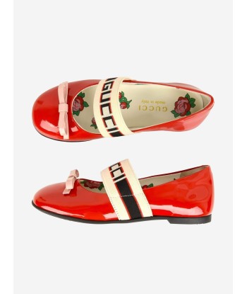 Gucci Girls Patent Leather Ballerina Shoes pas cher 