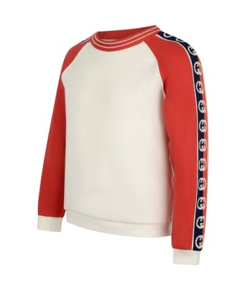 GUCCI Boys Sweater - Cotton Logo Trim Sweater hantent personnes