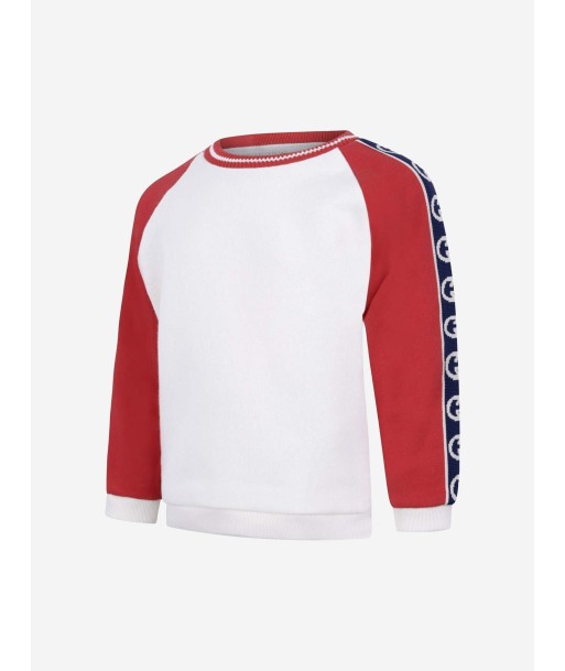 GUCCI Baby Boys Sweater - Ivory & Red GG Logo Sweater store