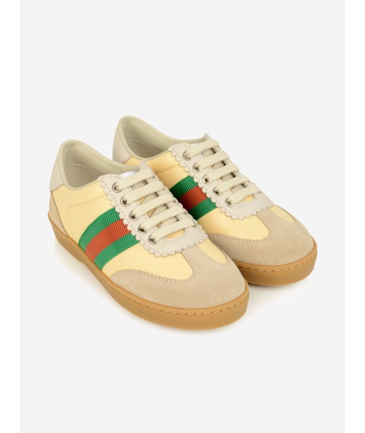 Gucci G74 Leather Trainers With Web pas cheres