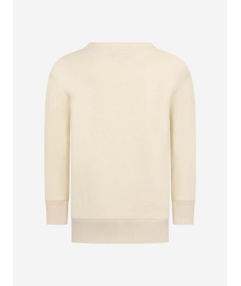 GUCCI Girls Sweater - Ivory Cotton Apple Logo Sweater offre 