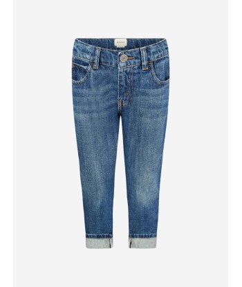 Gucci Boys Denim Turn Up Jeans With Webbing Faites des économies