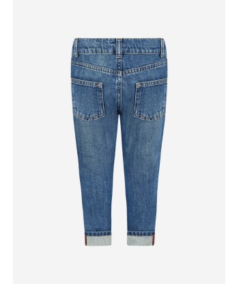 Gucci Boys Denim Turn Up Jeans With Webbing Faites des économies