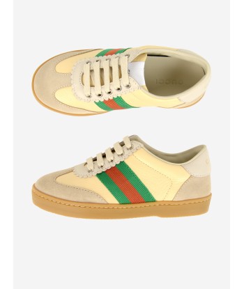 Gucci G74 Leather Trainers With Web pas cheres