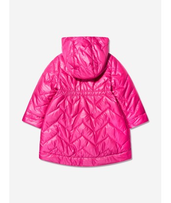 Monnalisa Girls Down Quilted Hooded Coat In Pink shop