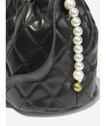 Monnalisa Girls Quilted Bucket Bag in in Black en ligne des produits 