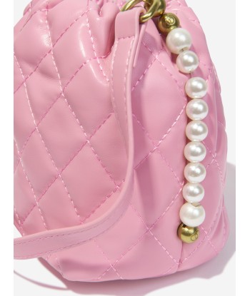 Monnalisa Girls Quilted Bucket Bag in in Pink pas chere