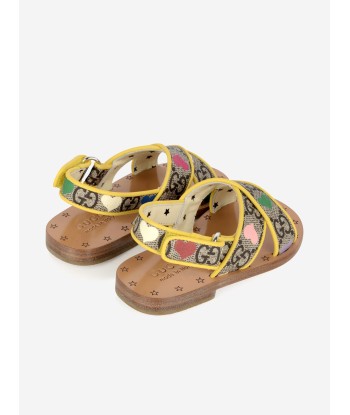 Gucci Girls Sandals - Beige Supreme Canvas GG Heart Sandals commande en ligne