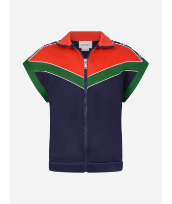 Gucci Kids Zip Up Top - & Navy Technical Jersey Zip Up Top de France