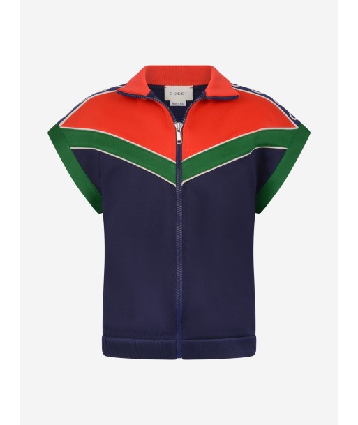 Gucci Kids Zip Up Top - & Navy Technical Jersey Zip Up Top de France