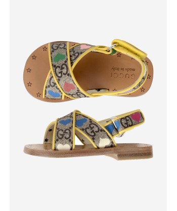 Gucci Girls Sandals - Beige Supreme Canvas GG Heart Sandals commande en ligne