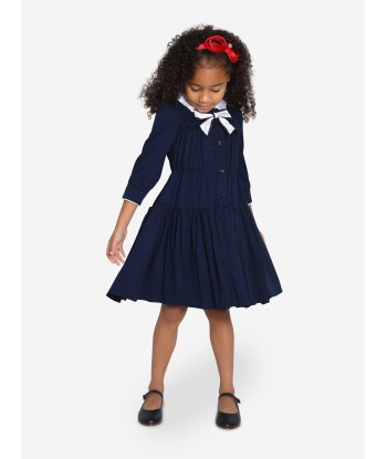 Monnalisa Girls Annabeth Ruffle Dress in Navy prix