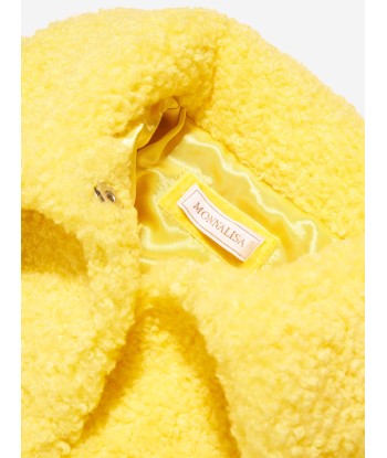 Monnalisa Girls Sherpa Jacket in Yellow paiement sécurisé