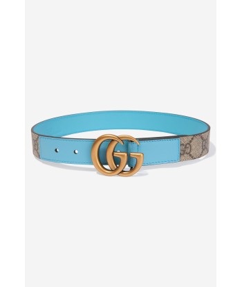 Gucci Unisex GG Supreme Canvas And Leather Belt la colonne vertébrale