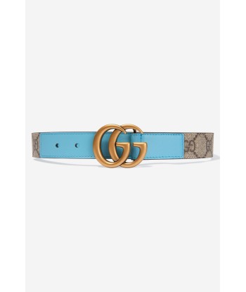 Gucci Unisex GG Supreme Canvas And Leather Belt la colonne vertébrale