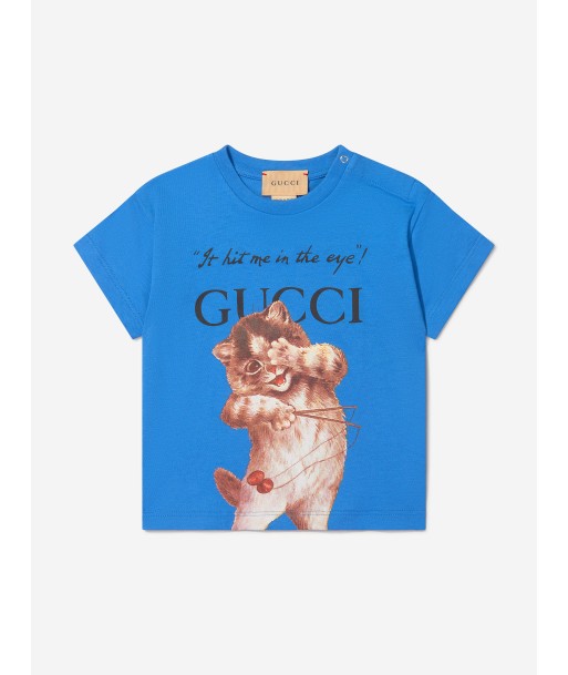 Gucci Baby Unisex Cotton Jersey Kitten T-Shirt À commander