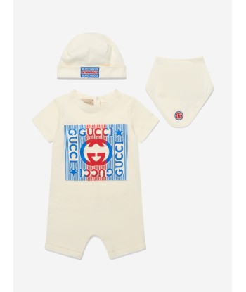 Gucci Baby Boys Cotton Romper Gift Set (3 Piece) les ctes