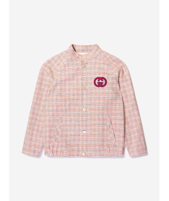 Gucci Girls Linen Logo Jacket pas cher